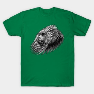 Golden headed lion tamarin - ink illustration T-Shirt